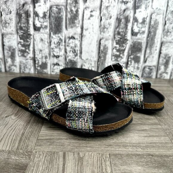 Birkenstock Siena Rivot Logo Festive Weave EURO 38/Women 7 Plaid Slide Sandals - Picture 5 of 8